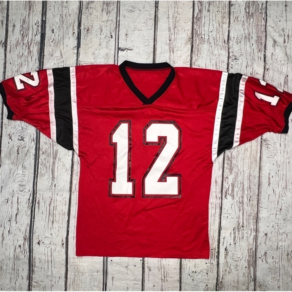 Vintage #12 Red Uniform Football Club Sports Fan Gear Apparel Jersey